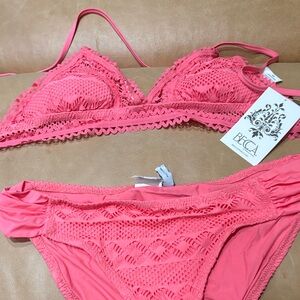 BECCA Coral Crochet Bikini Set